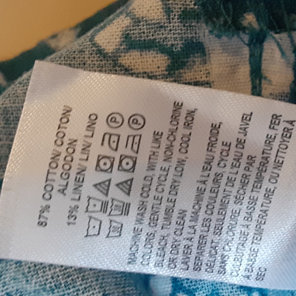 LUCKY BRAND BLUE AND WHITE BUTTON DOWN FRONT SHIRT, XL - Picture 9 of 10